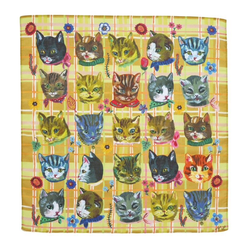 Nathalie Lete ナタリーレテ Handkerchief Cats-YE
